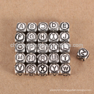 Sef085 Bijoux en bijoux en gros 925 en argent sterling 26 lettres perles charme grand trou pour bracelet / collier